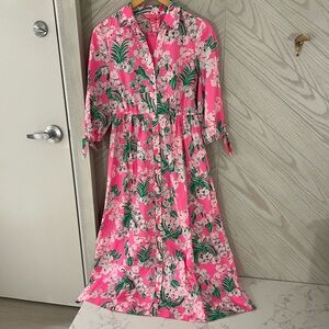 Lilly Pulitzer Amrita 3/4 Sleeve Cotton Shirtdress
